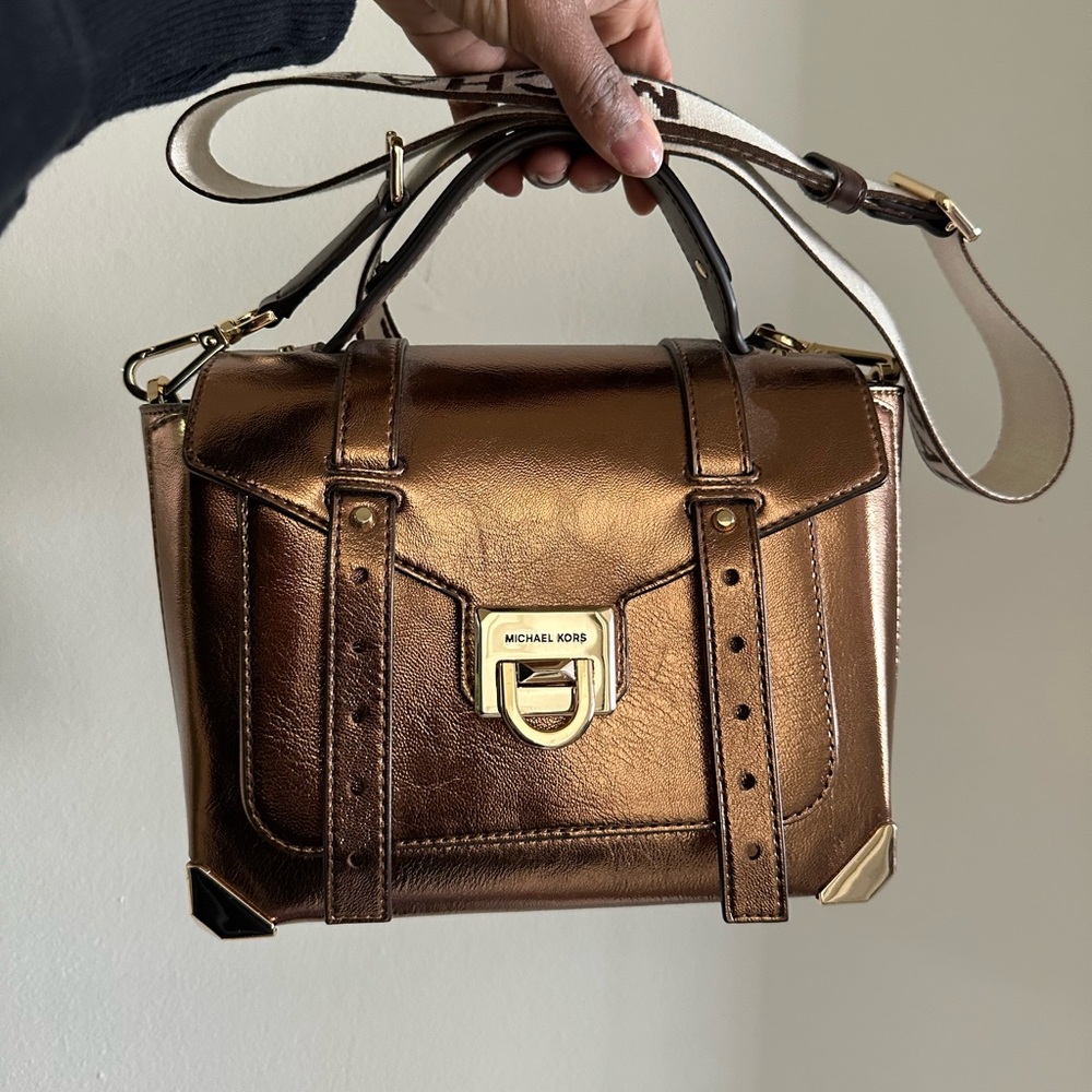 Michael Kors Shiny Bronze Satchel